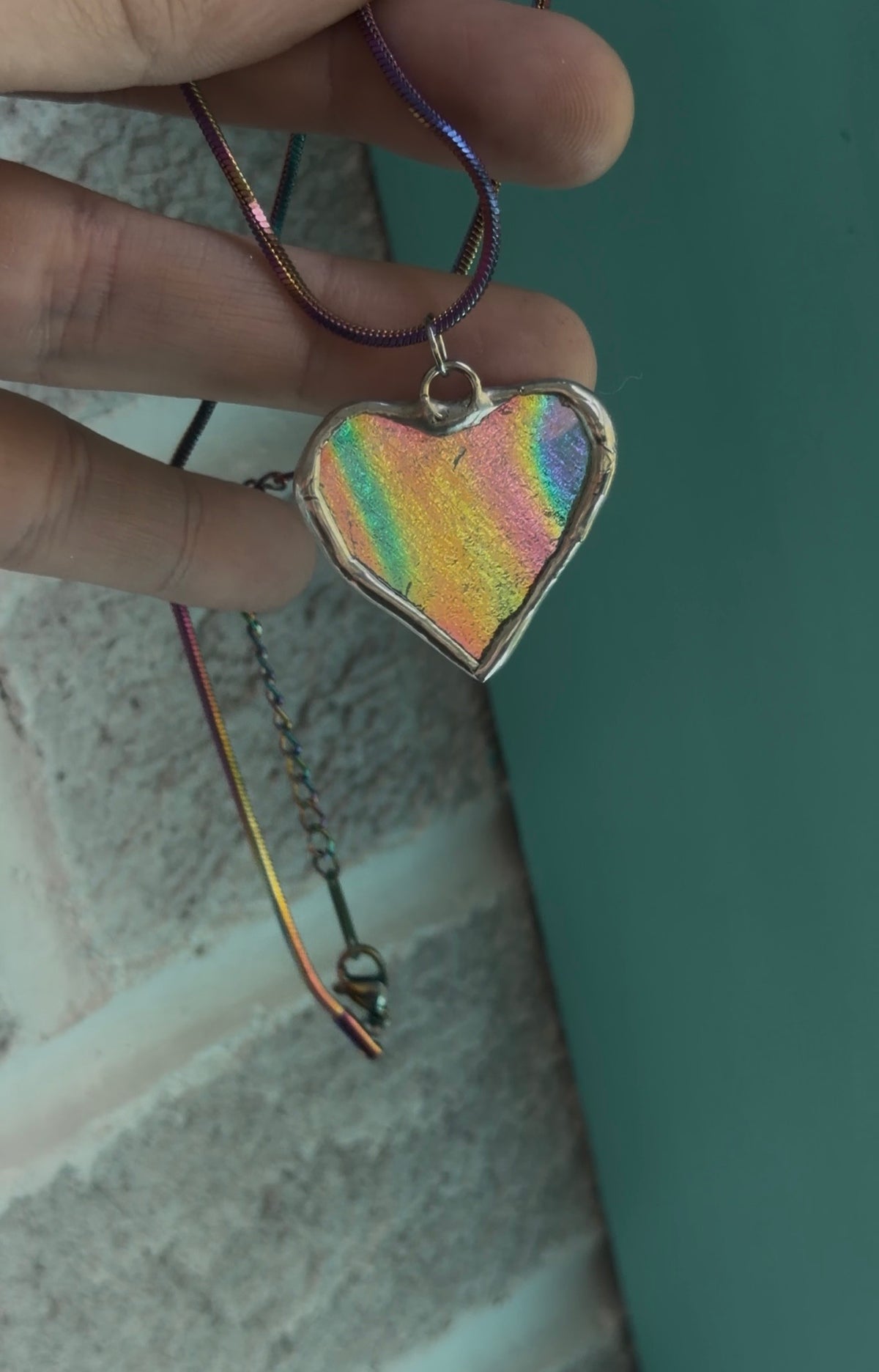 Dichroic rainbow heart