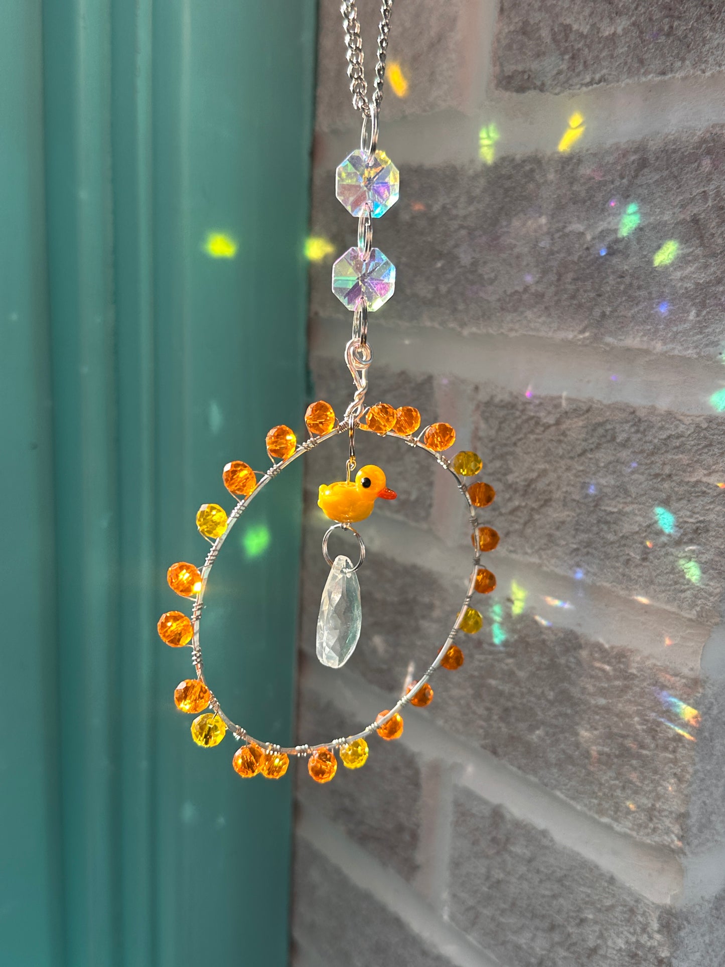 Ready to ship orange and yellow Jeep Duck Suncatcher