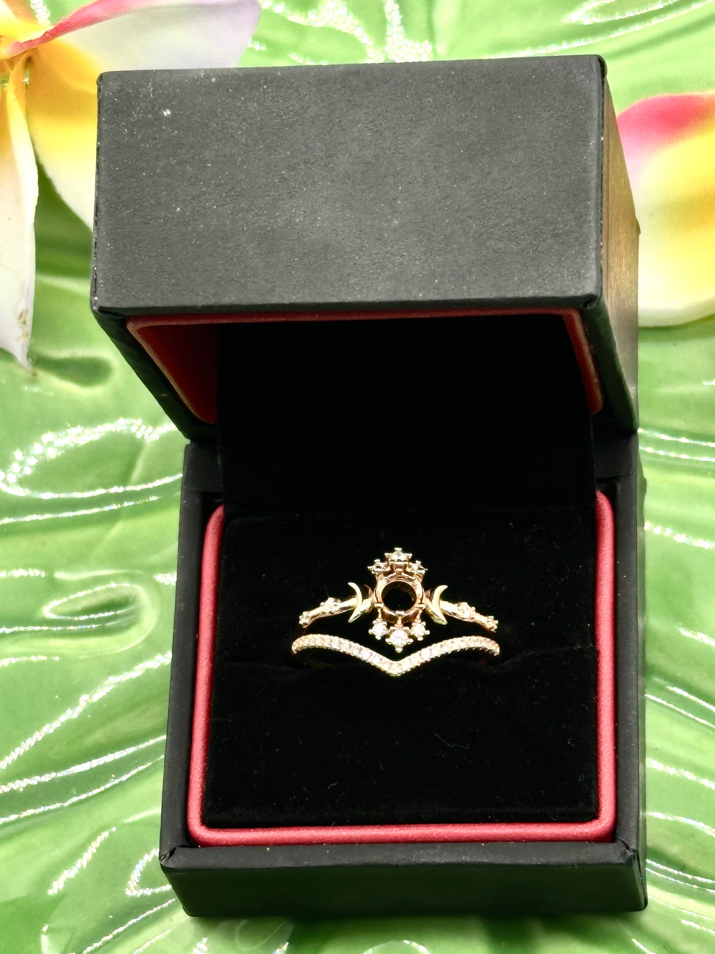 Celestial Keepsake - Adjustable Moon & Stars Ring Set