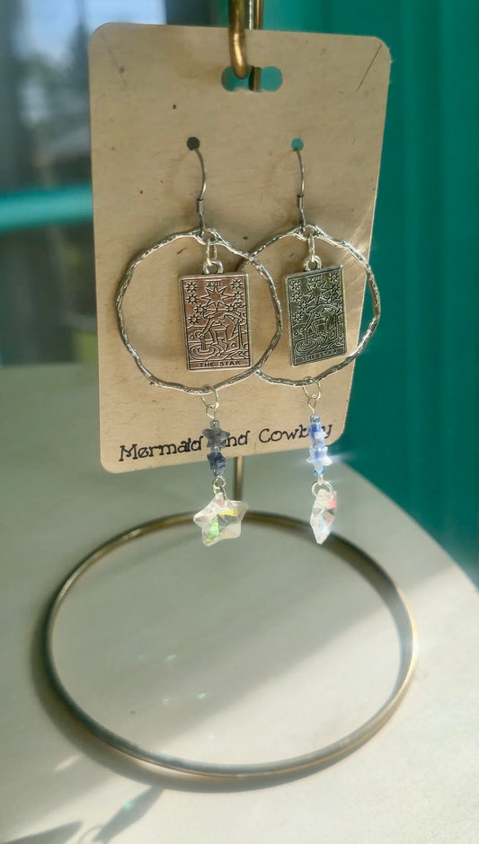 Tarot “the star” chandelier earrings