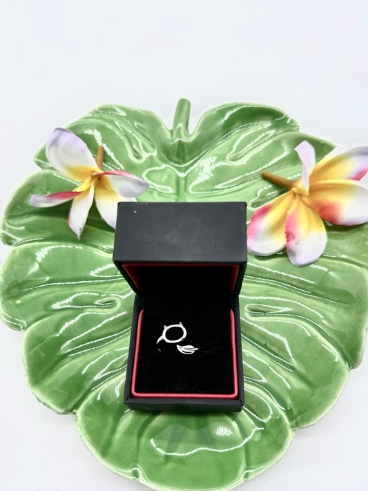 Leaf Wrap Adjustable Keepsake Ring