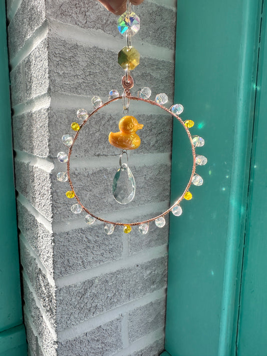 Ready to ship yellow Jeep Duck Suncatcher