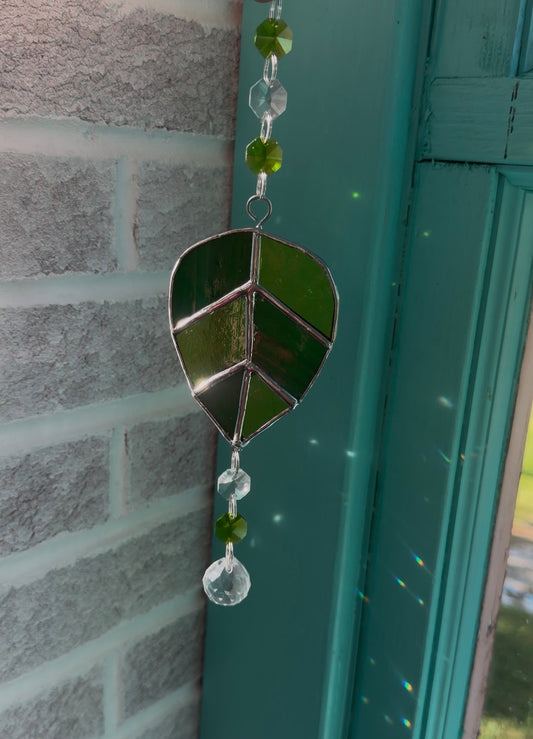 Leaf Stained Glass Suncatcher