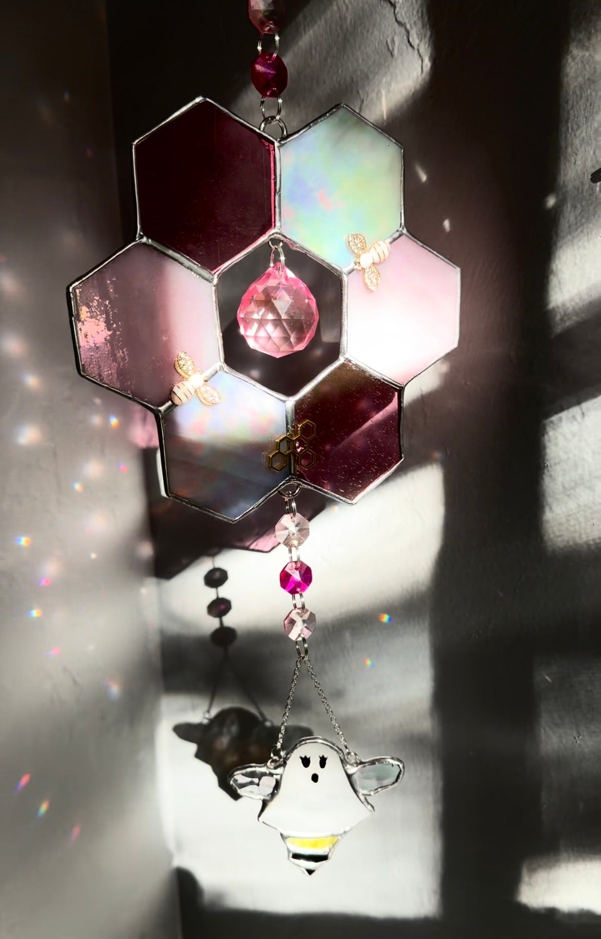 Breast cancer awareness boo bee honeycomb