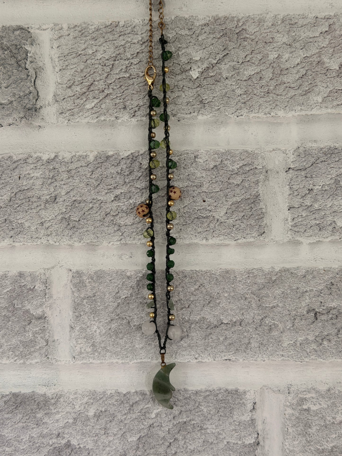 Moonlit aventurine crocheted choker
