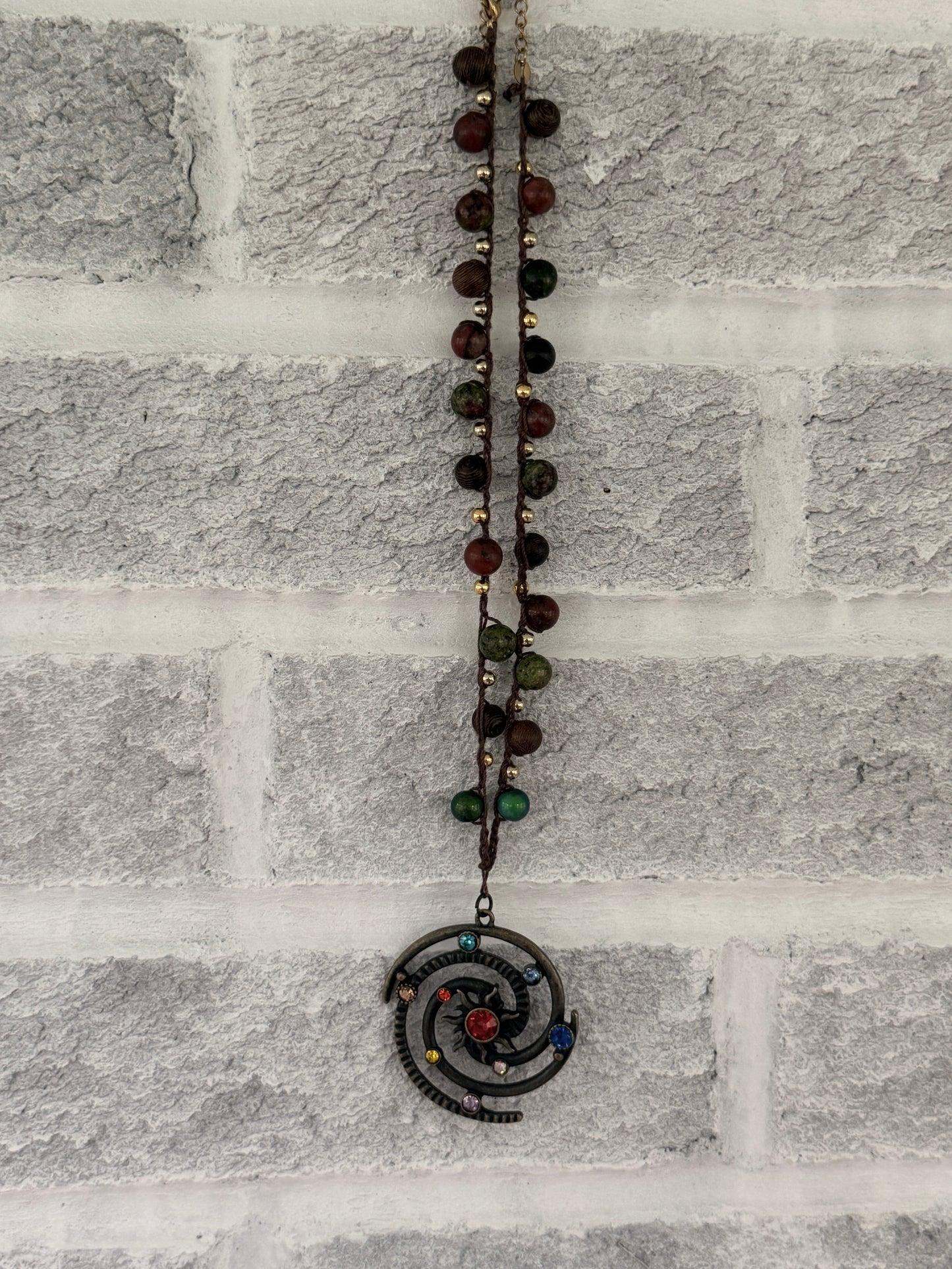 Spiral Boho Crocheted Necklace