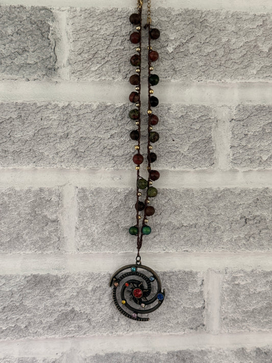 Spiral Boho Crocheted Necklace