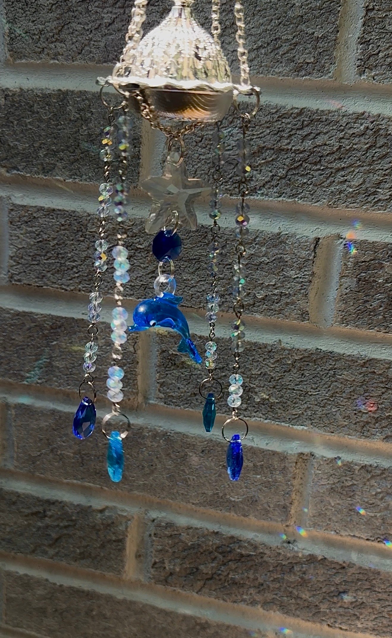 Dolphin incense and led candle suncatcher