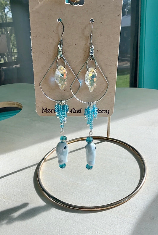 Fish chandelier earrings