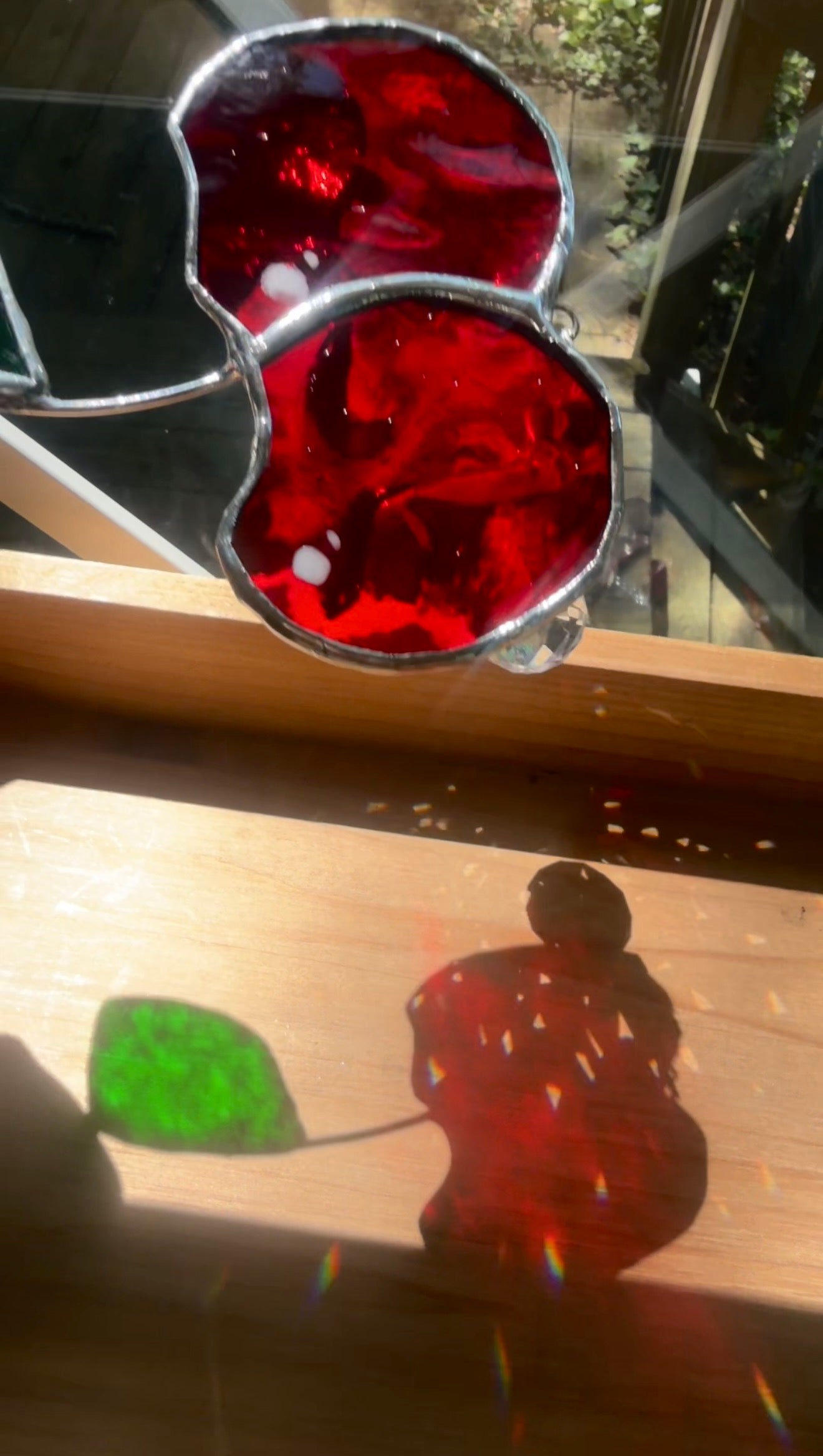 Cherry Stained Glass Suncatcher