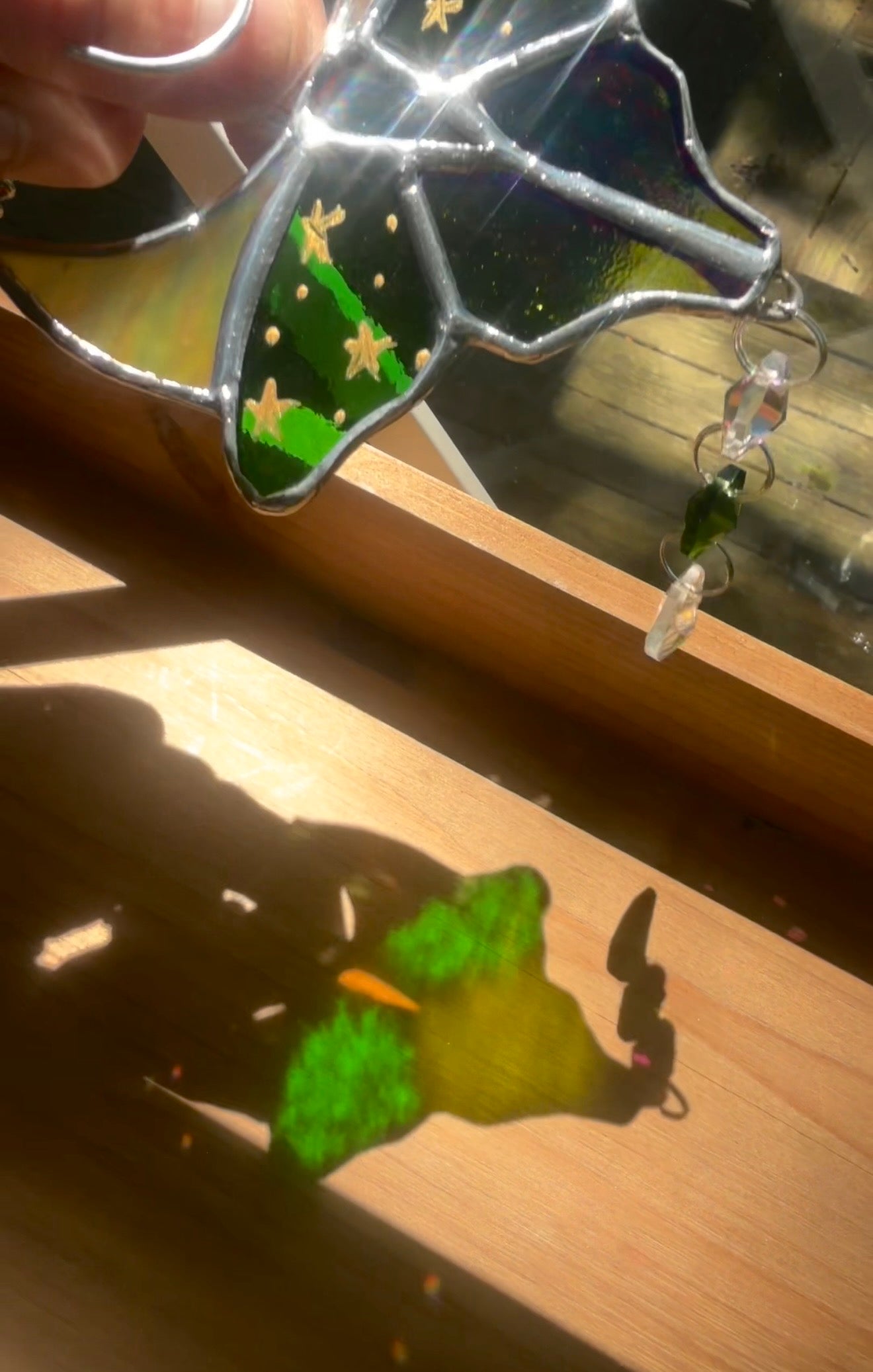 Lunar Moth Stained Glass Suncatcher