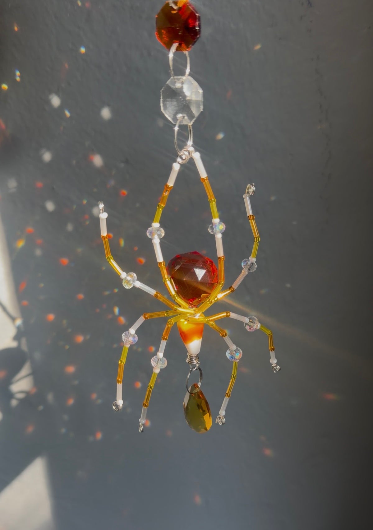 October spider web with candy corn spider