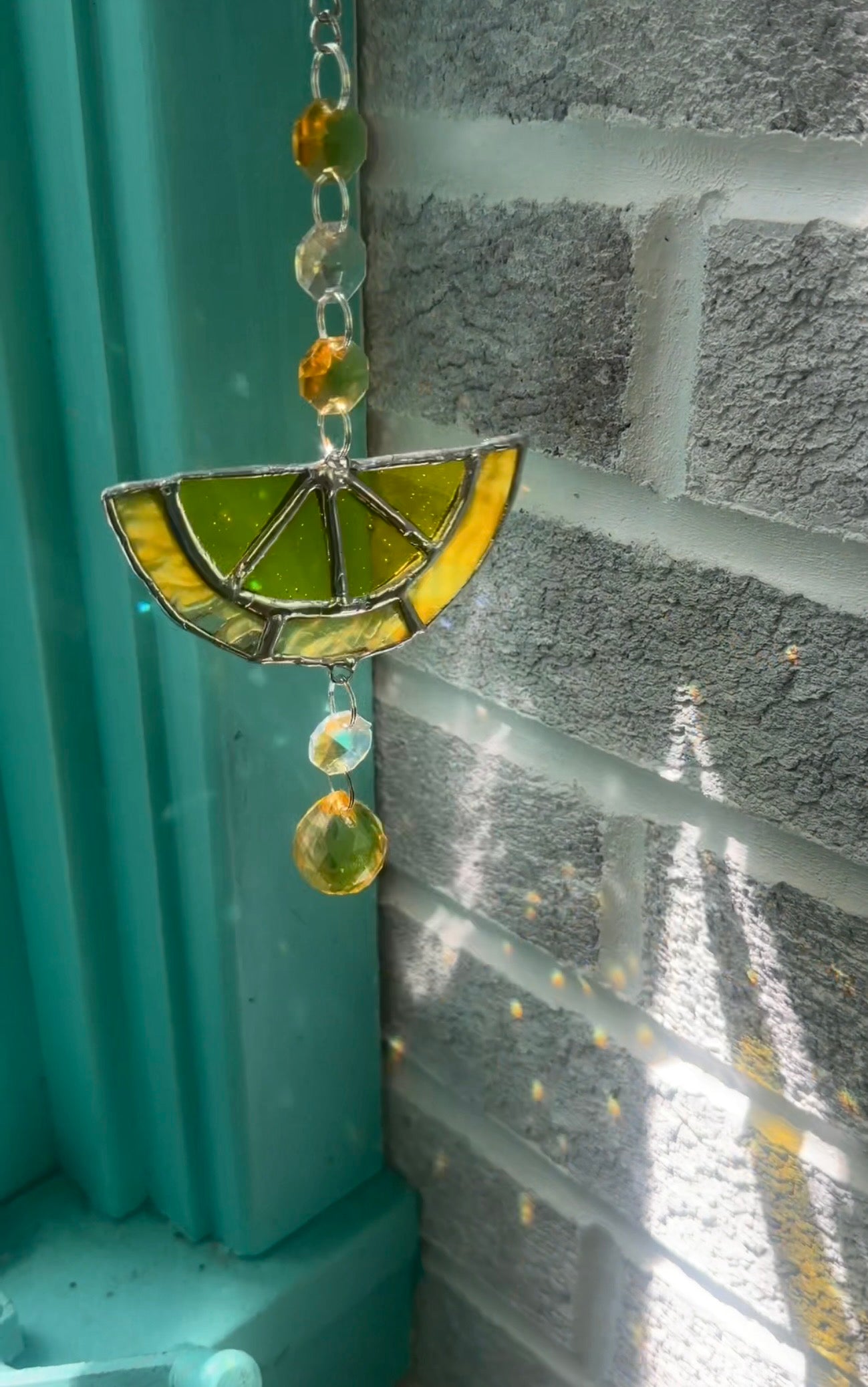 Lemon Slice Stained Glass Suncatcher