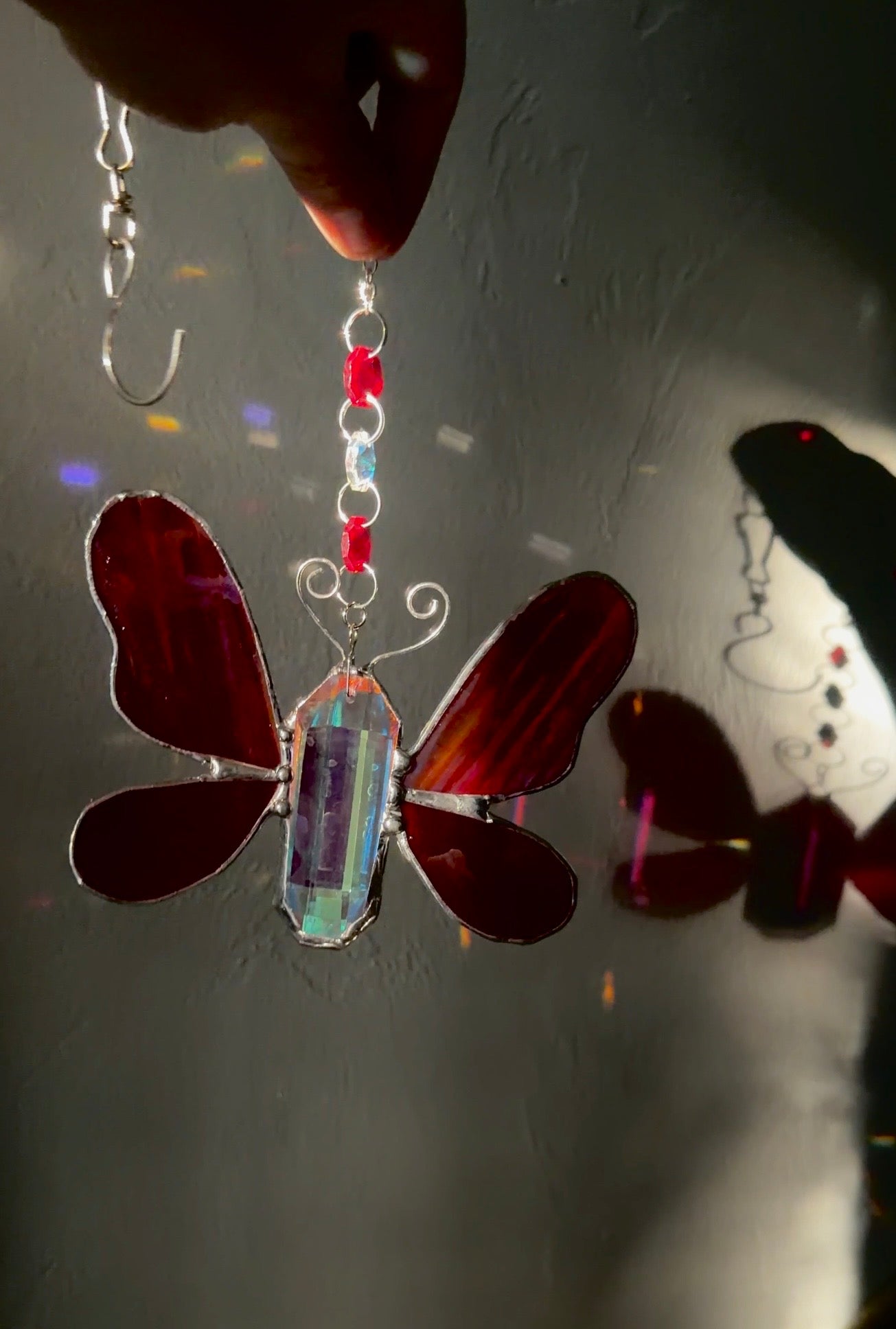 Red Winged Crystal Butterfly