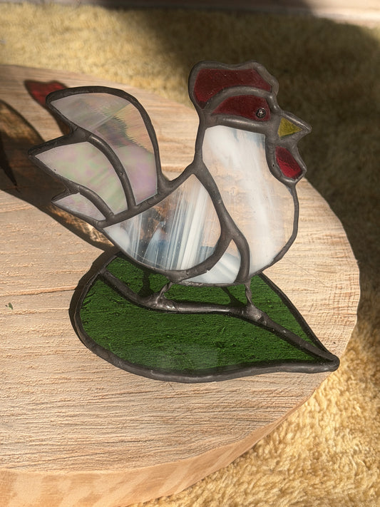 Large Rooster 3d stained glass