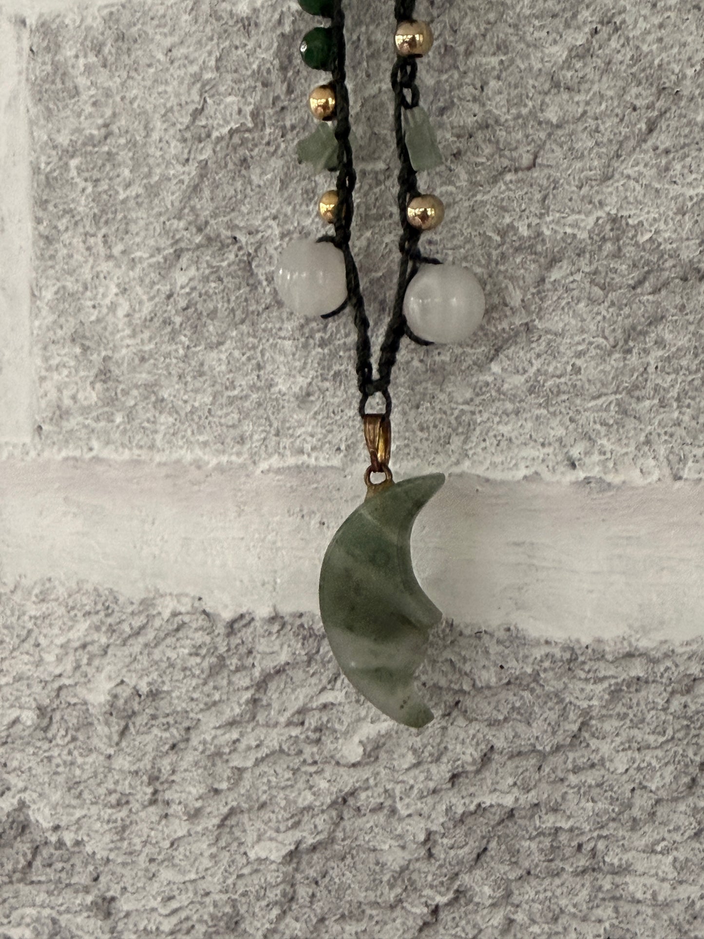 Moonlit aventurine crocheted choker