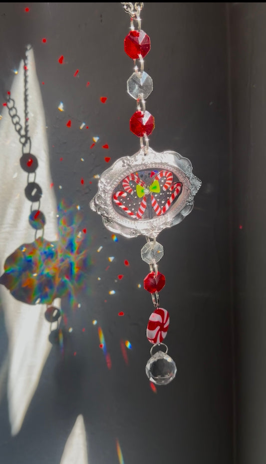 Candy cane picture frame Suncatcher