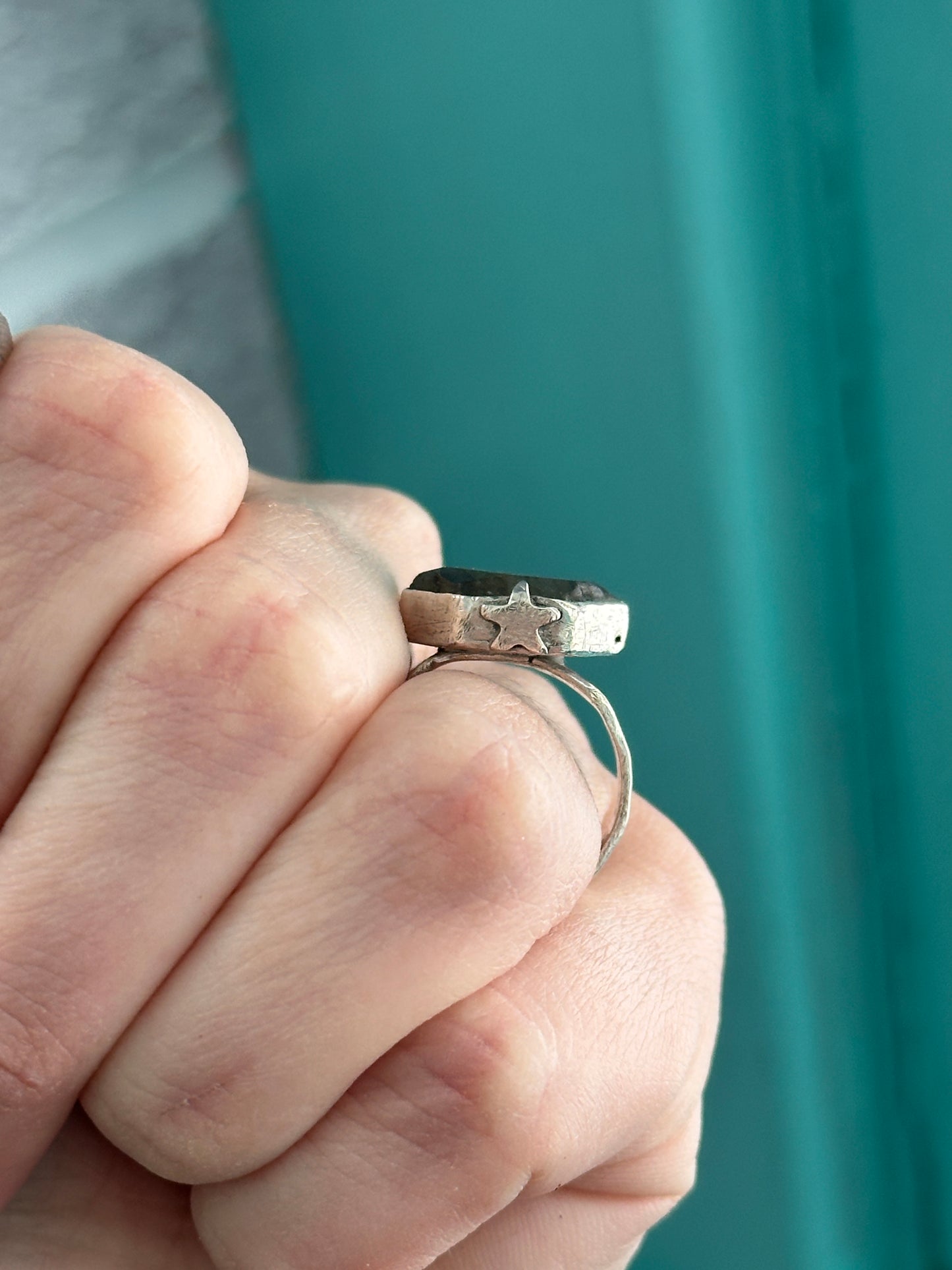 Labradorite Hexagon Ring