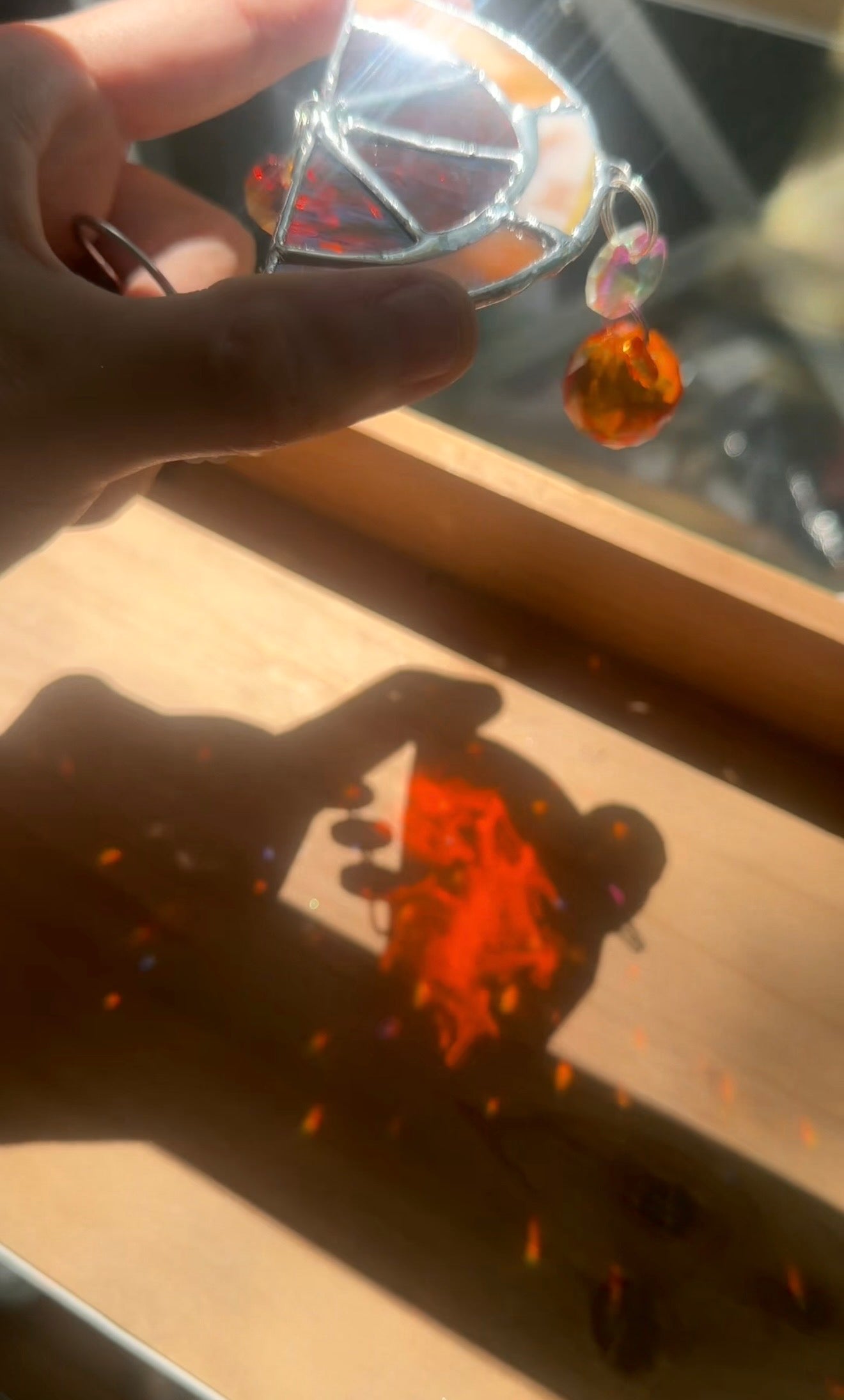 Orange Slice Stained Glass Suncatcher