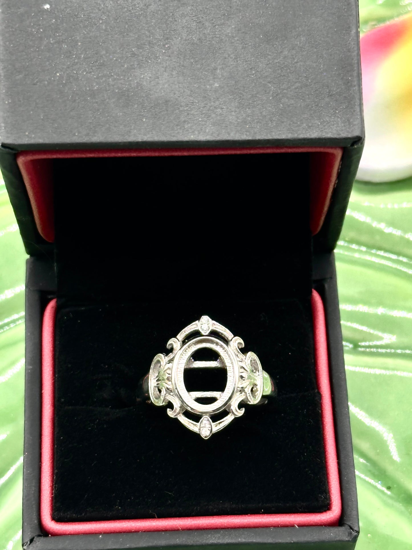 Vintage Pave Adjustable Keepsake Ring