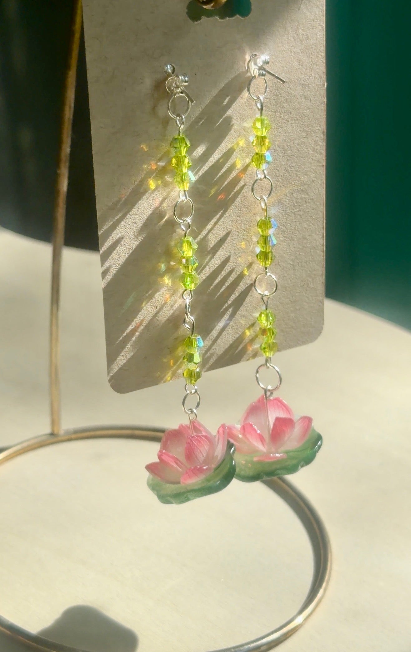 Frog and Lily Pad Jacket Earrings