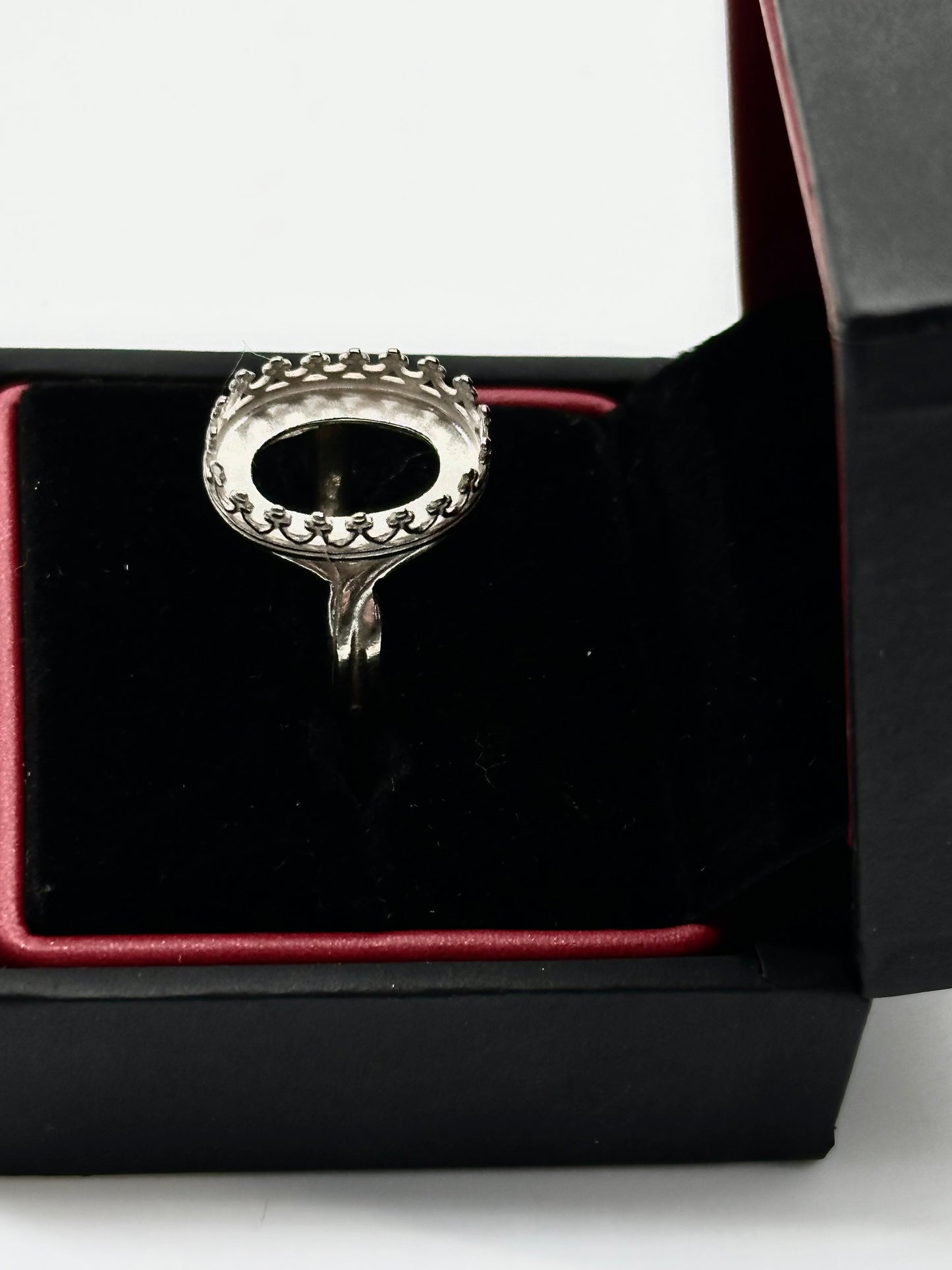 Crown Oval Adjustable Keepsake Ring