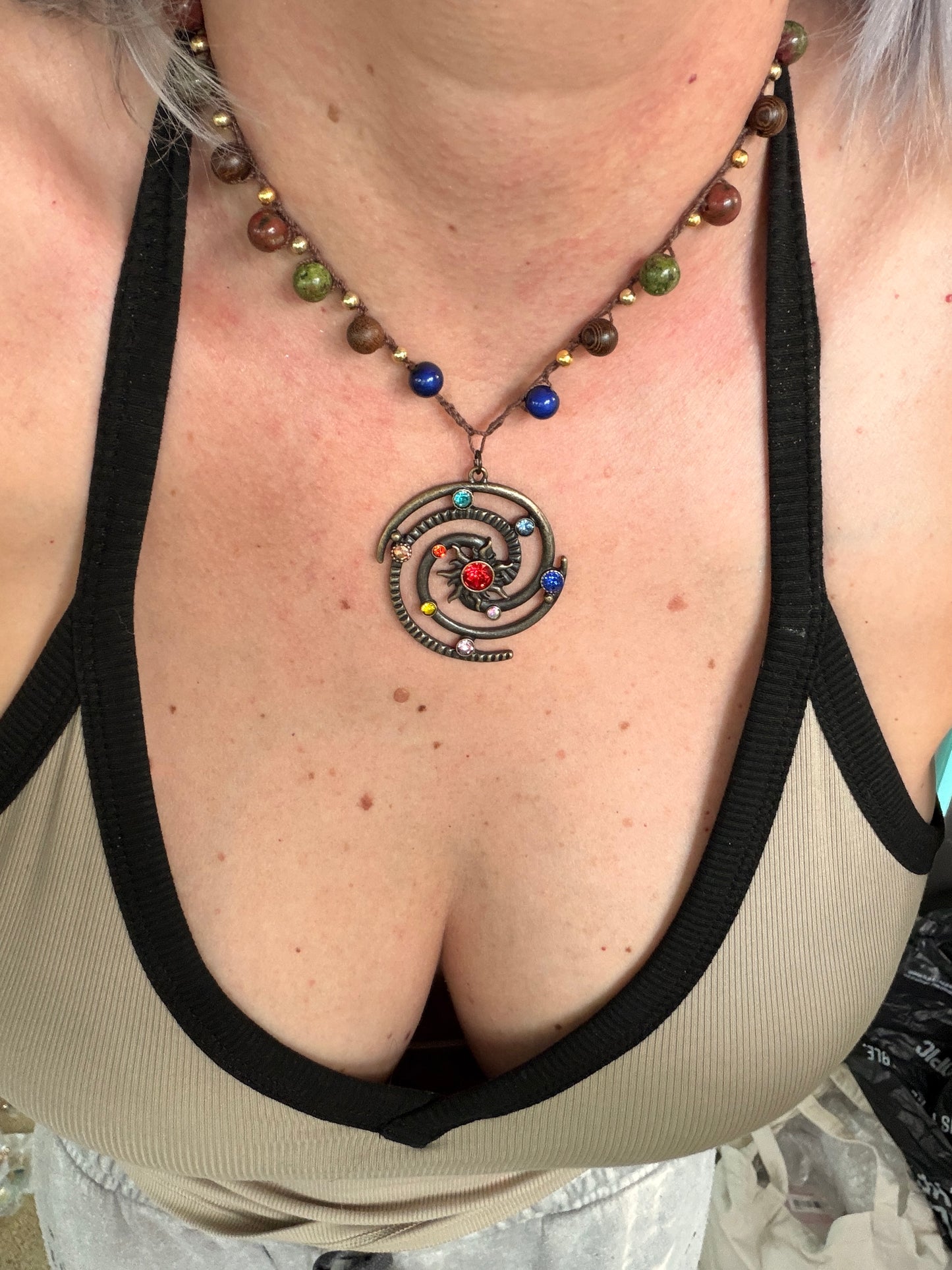 Spiral Boho Crocheted Necklace