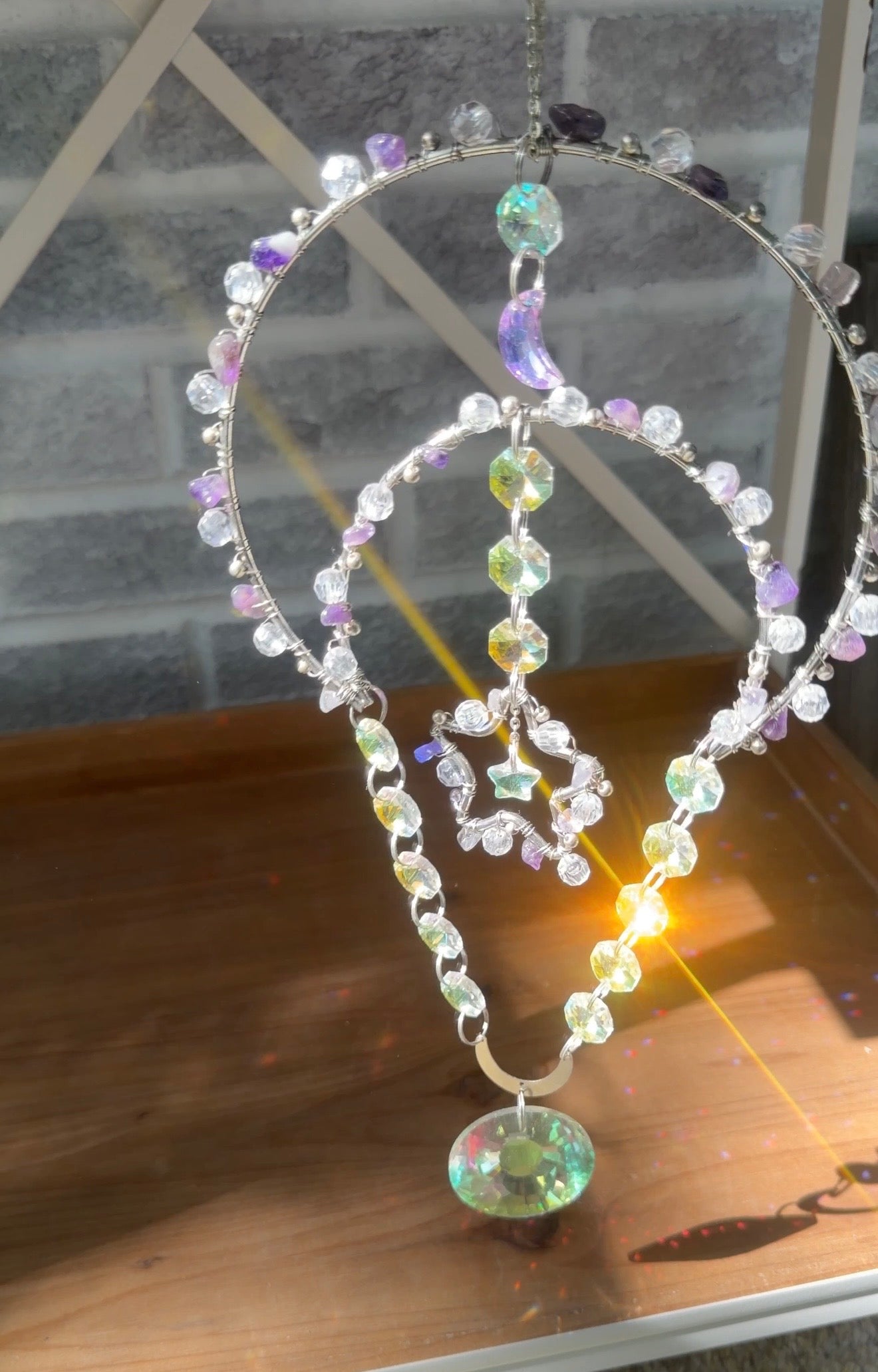 Amethyst moon and star