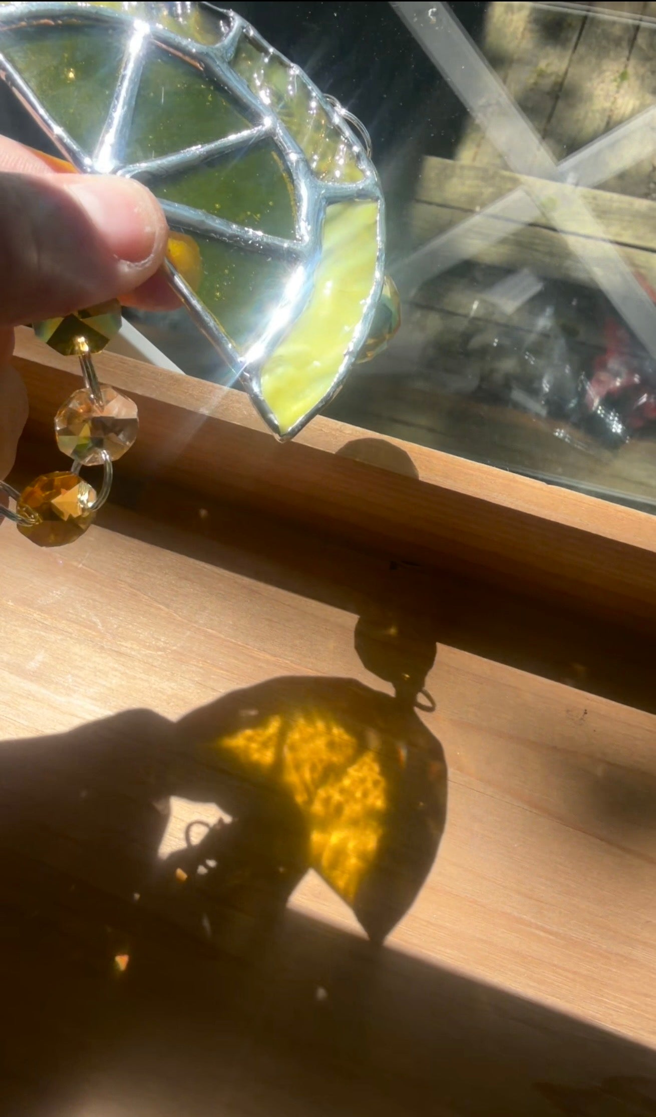 Lemon Slice Stained Glass Suncatcher