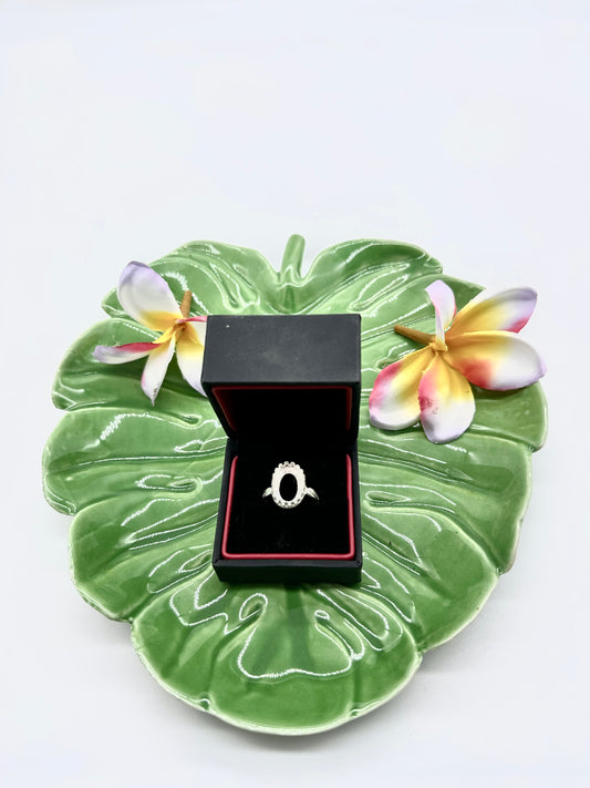 Crown Oval Adjustable Keepsake Ring