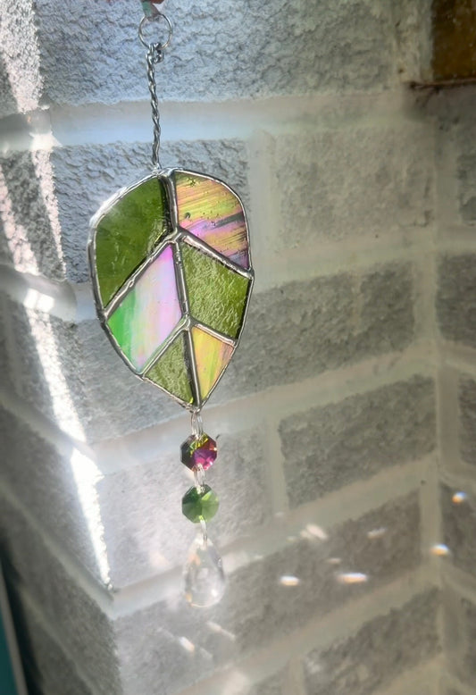 Leaf Stained Glass Suncatcher