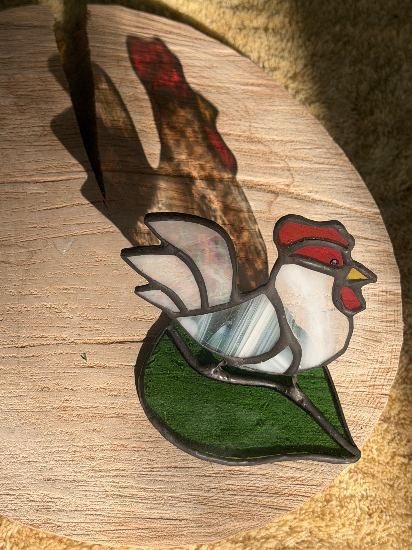 Large Rooster 3d stained glass