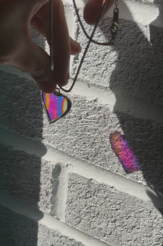 Dichroic rainbow heart