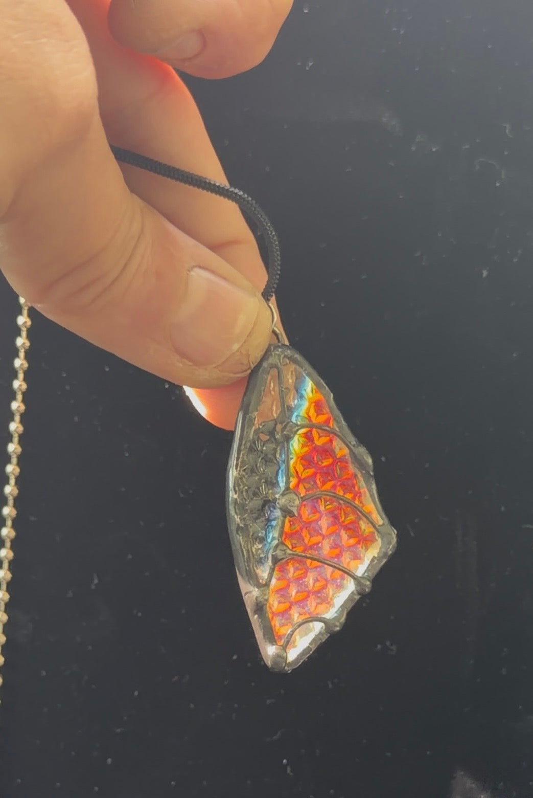 Dichroic Fairy Wing black patina