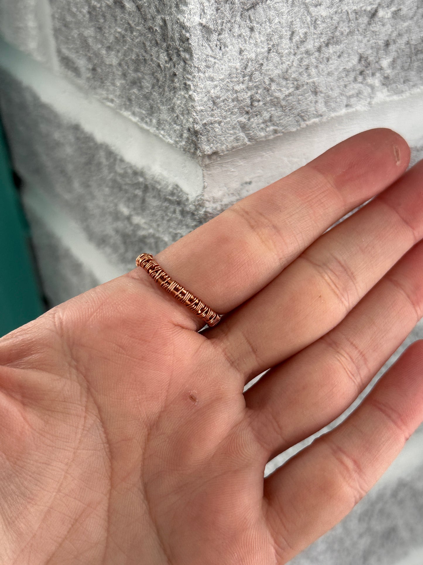 Size 9 adjustable copper sun tiger eye ring