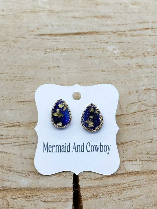 Druzy Teardrop Studs