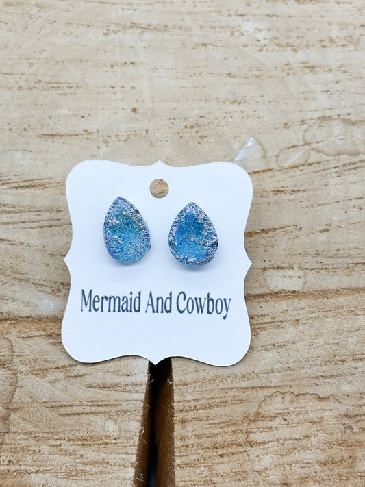 Druzy Teardrop Studs