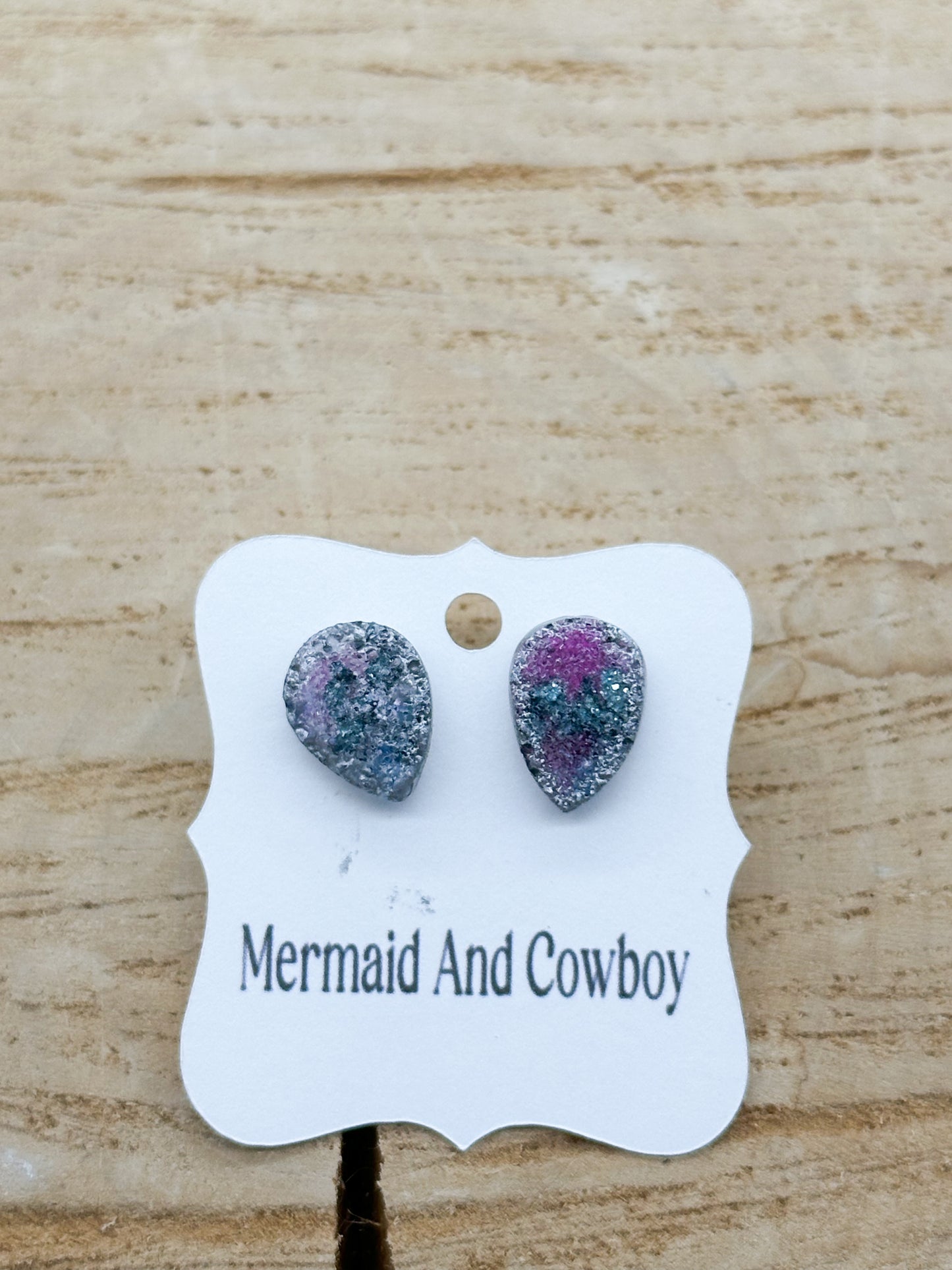 Druzy Teardrop Studs