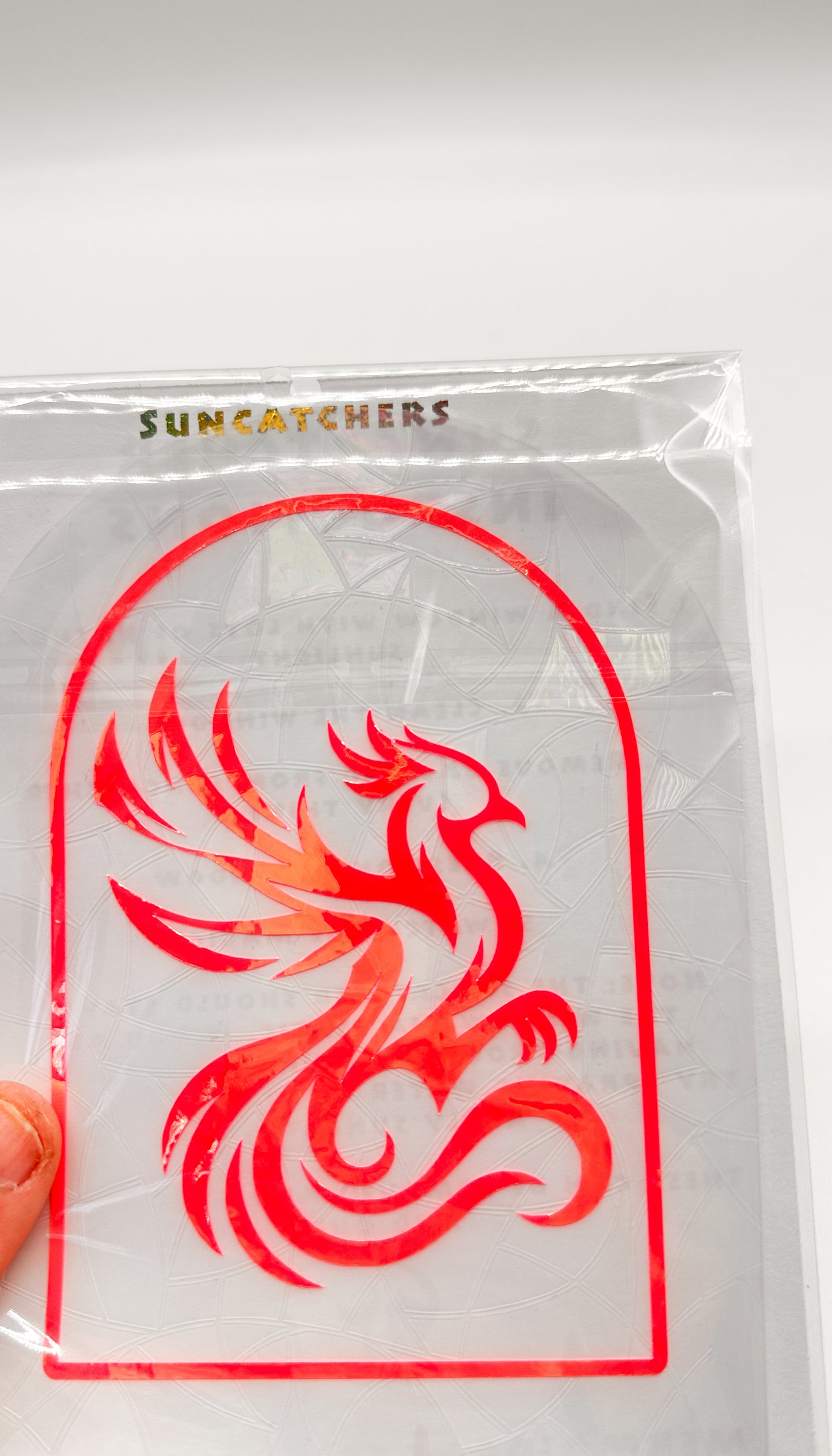 Fiery Phoenix Holographic Suncatcher