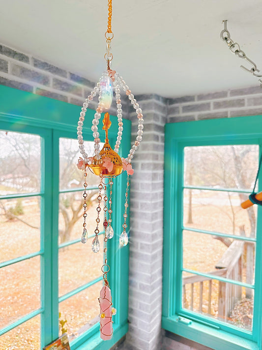 Ginkgo Rose Incense Suncatcher