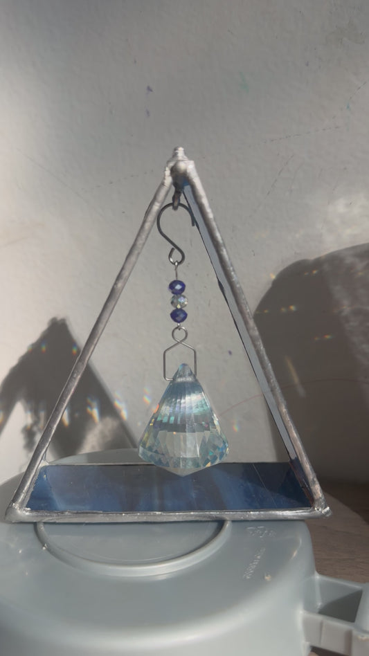 Stained glass triangle prism